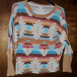 Aztec Print Long Sleeve Shirt
